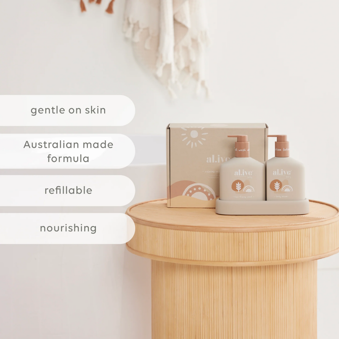Baby Body & Hair Wash - Al.ive - al.ive body Baby Hair & Body Duo Calming Oatmeal 2 x 320mL - The Gift Company