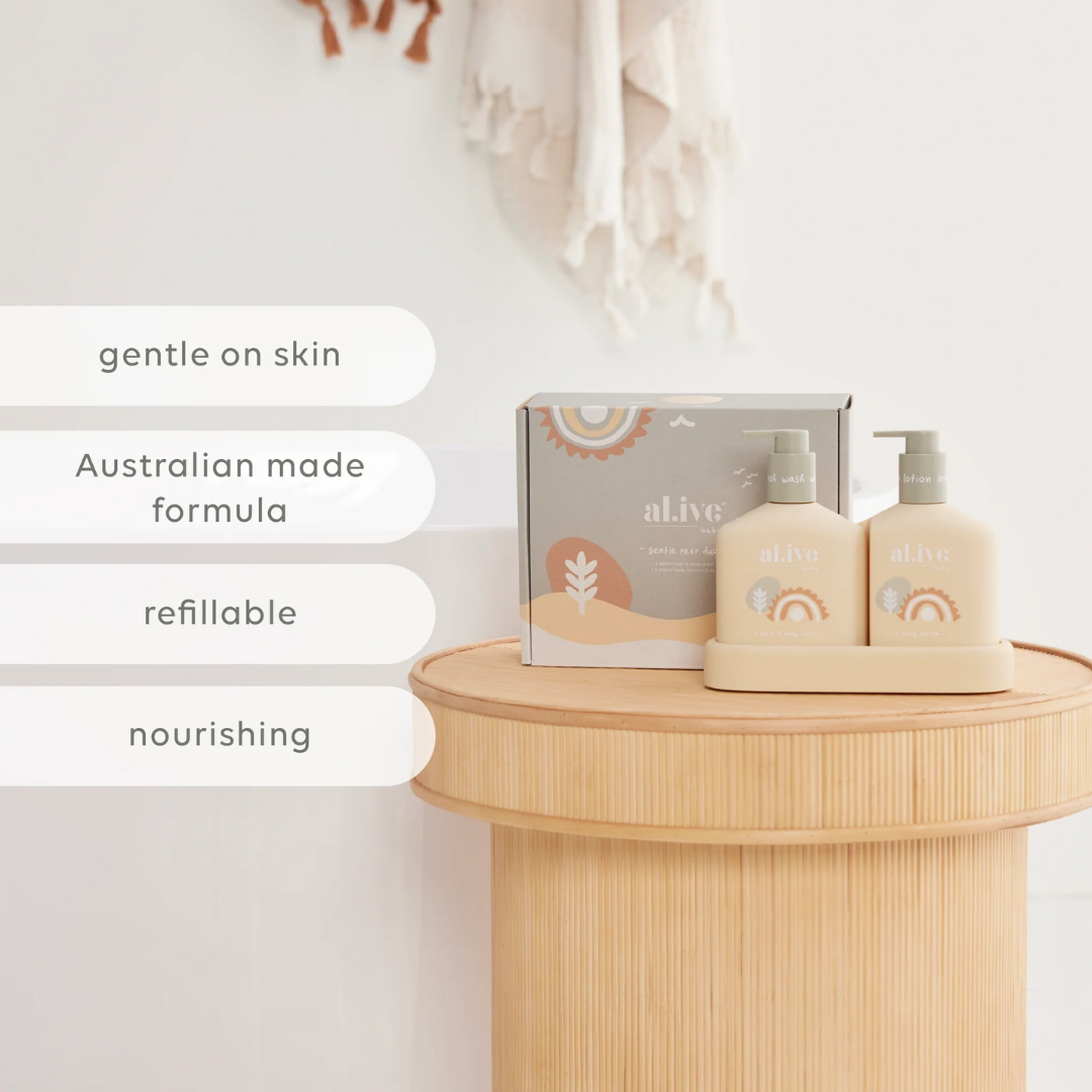 Baby Body & Hair Wash - Al.ive - al.ive body Baby Hair & Body Duo Gentle Pear 2 x 320mL - The Gift Company