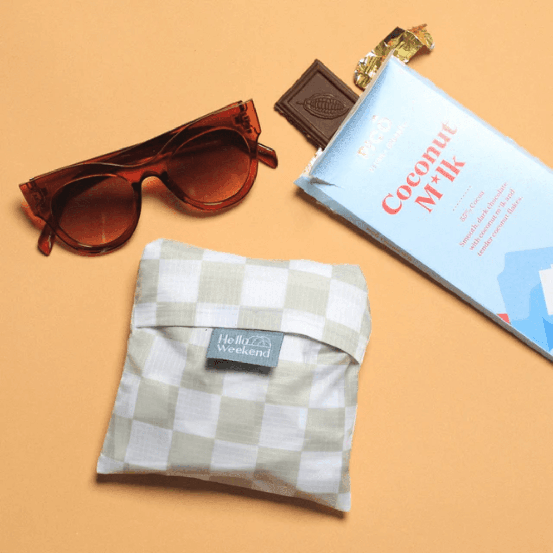 Bag - Hello Weekend - Hello Weekend Checkerboard Shopper Bag - The Gift Company