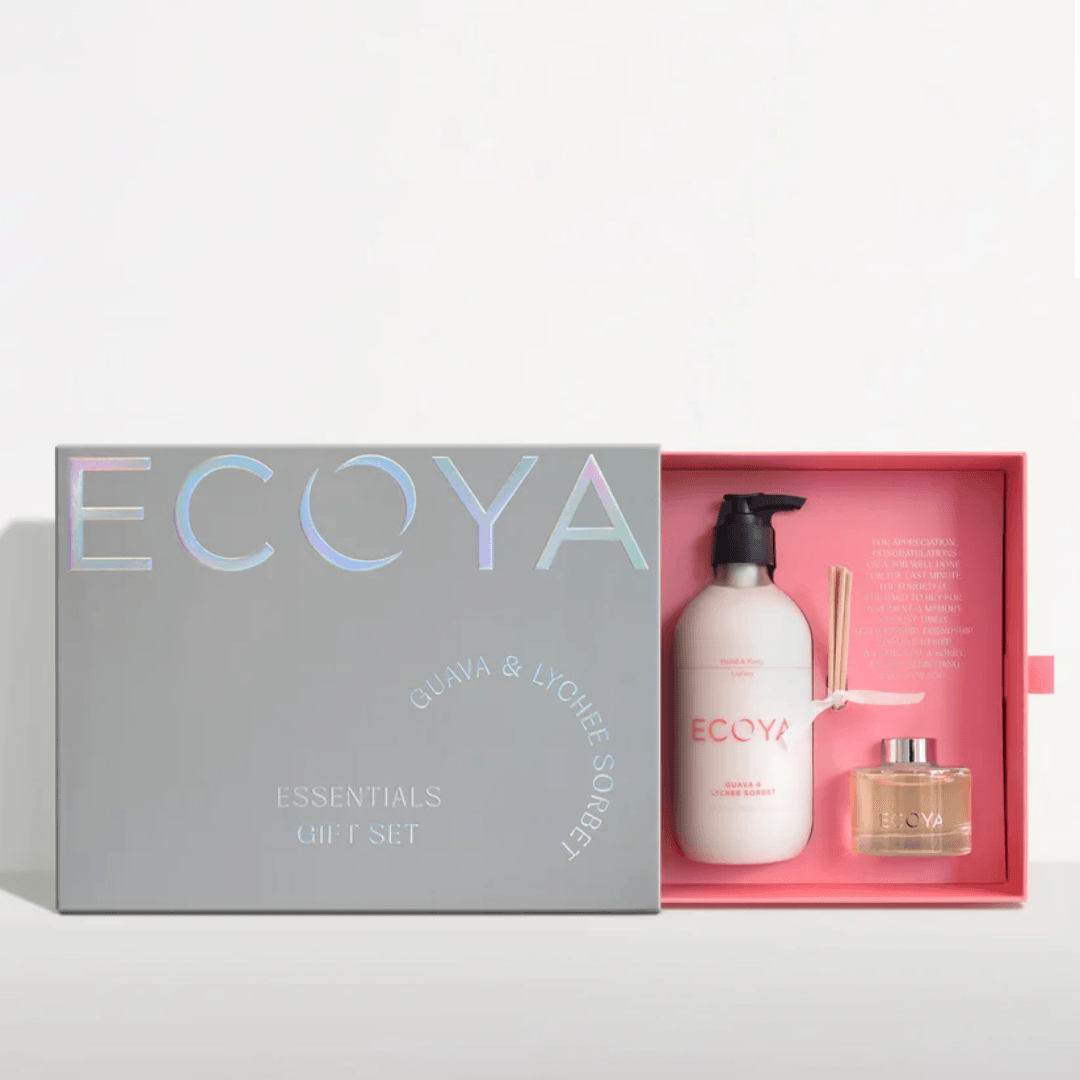 Bath & Body Gift Sets - Ecoya - ECOYA Guava & Lychee Sorbet Essentials Gift Set Holiday Collection - The Gift Company