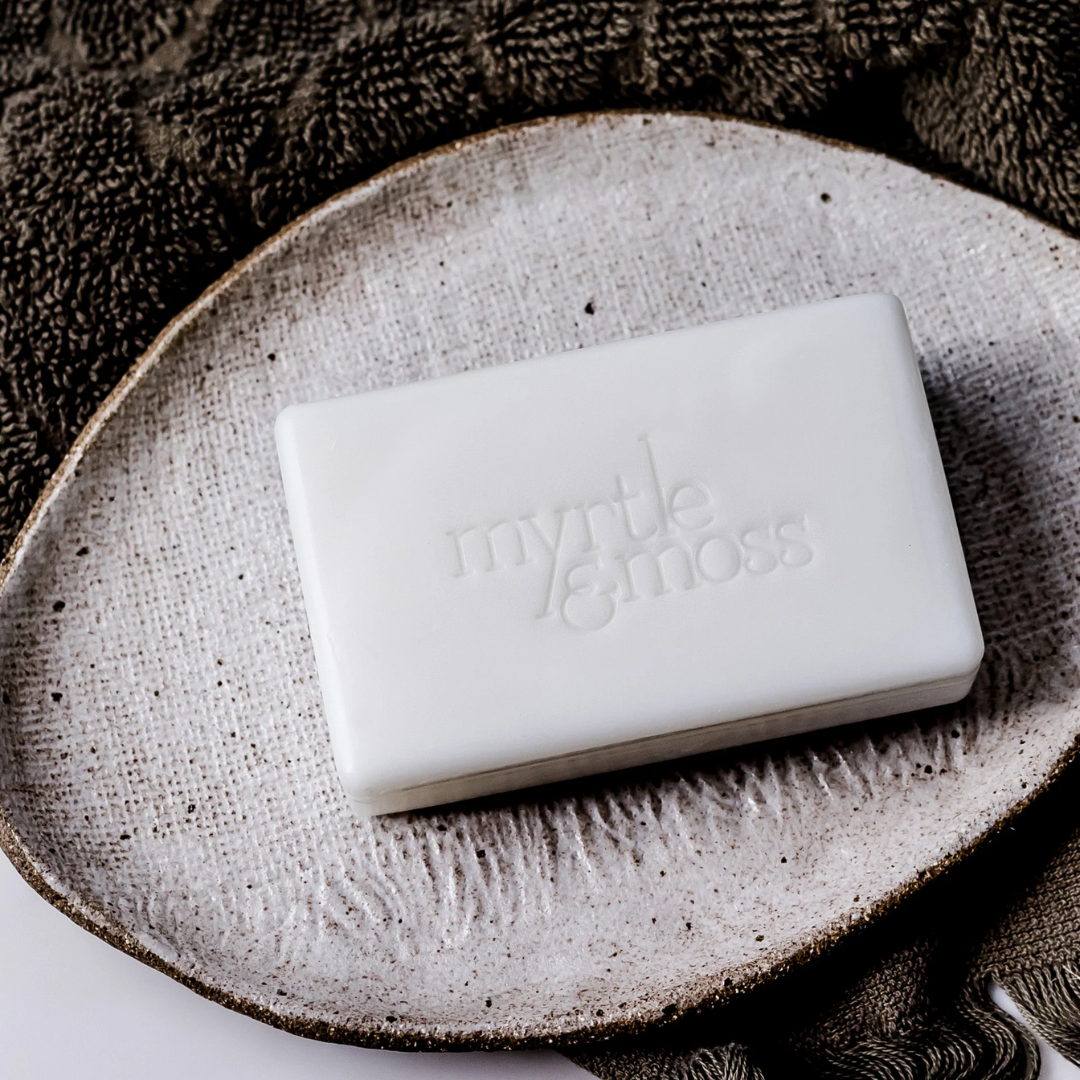 Bath Soap Bar - Myrtle & Moss - Myrtle & Moss Shea Butter Soap Rose Geranium, Grapefruit & Clary Sage 200g - The Gift Company