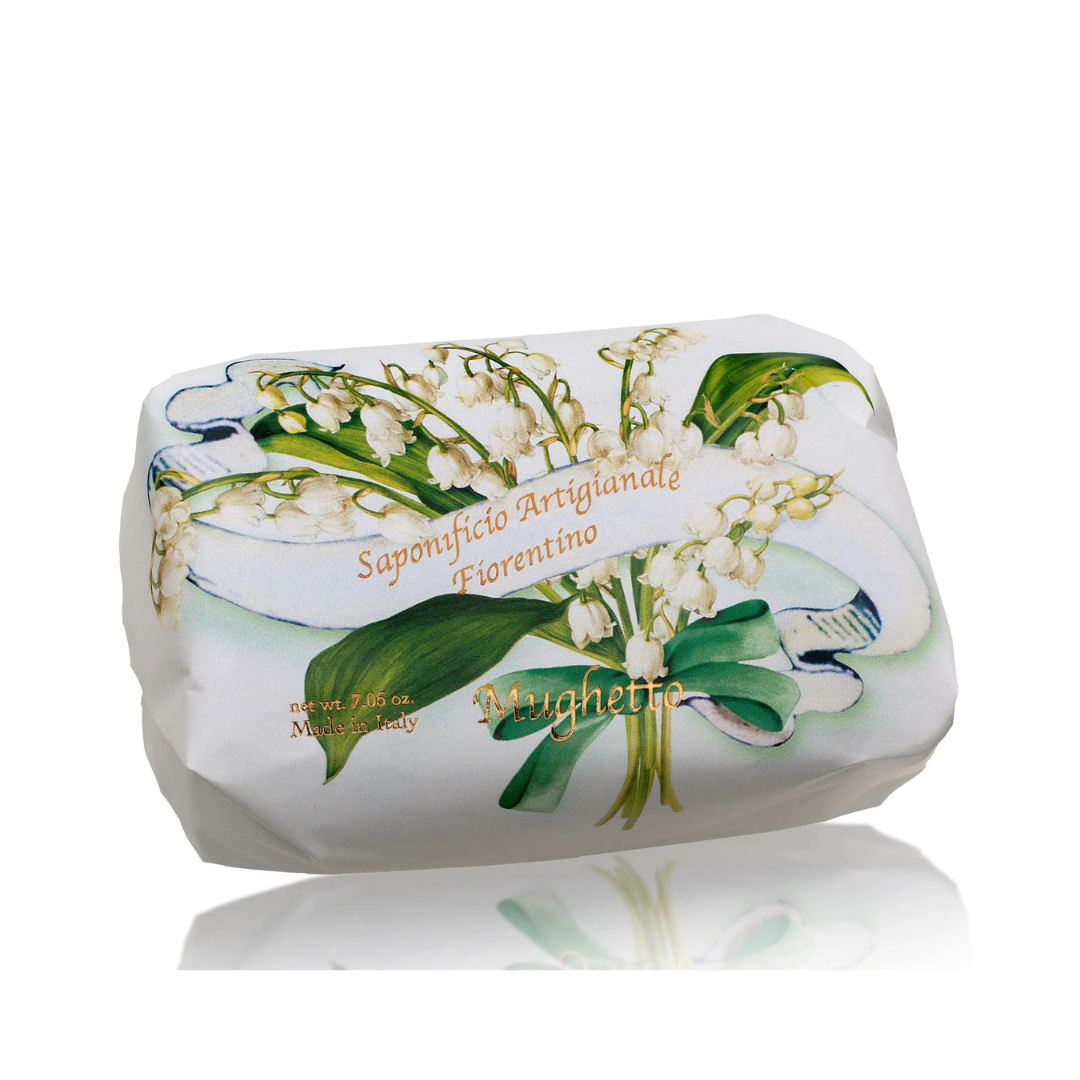 Bath Soap Bar - Saponificio Artigianale Fiorentino - Saponificio Artigianale Fiorentino Lily of the Valley Bar Soap Set of 12 x 200g - The Gift Company