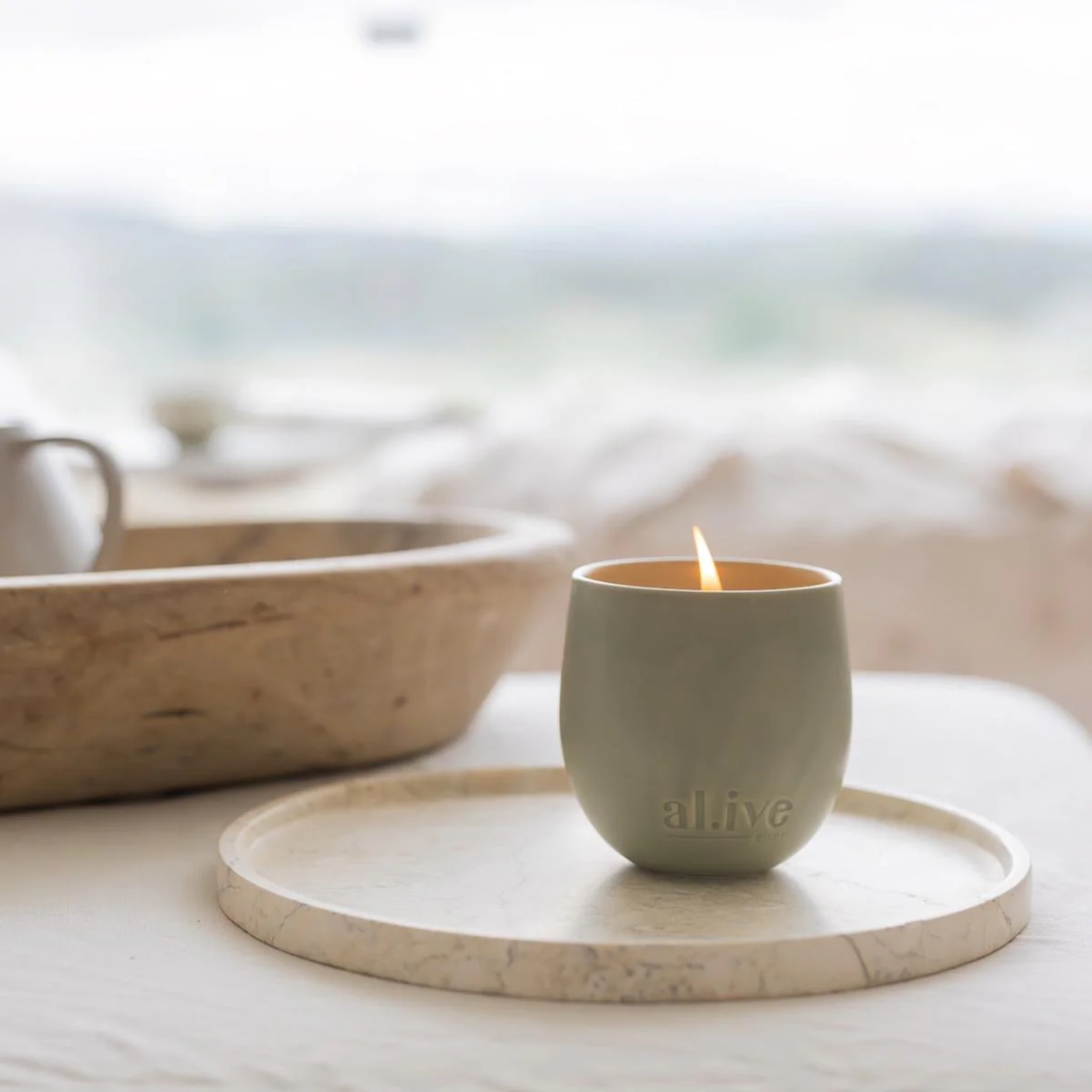 al.ive body Blackcurrant & Caribbean Wood Soy Candle 295g