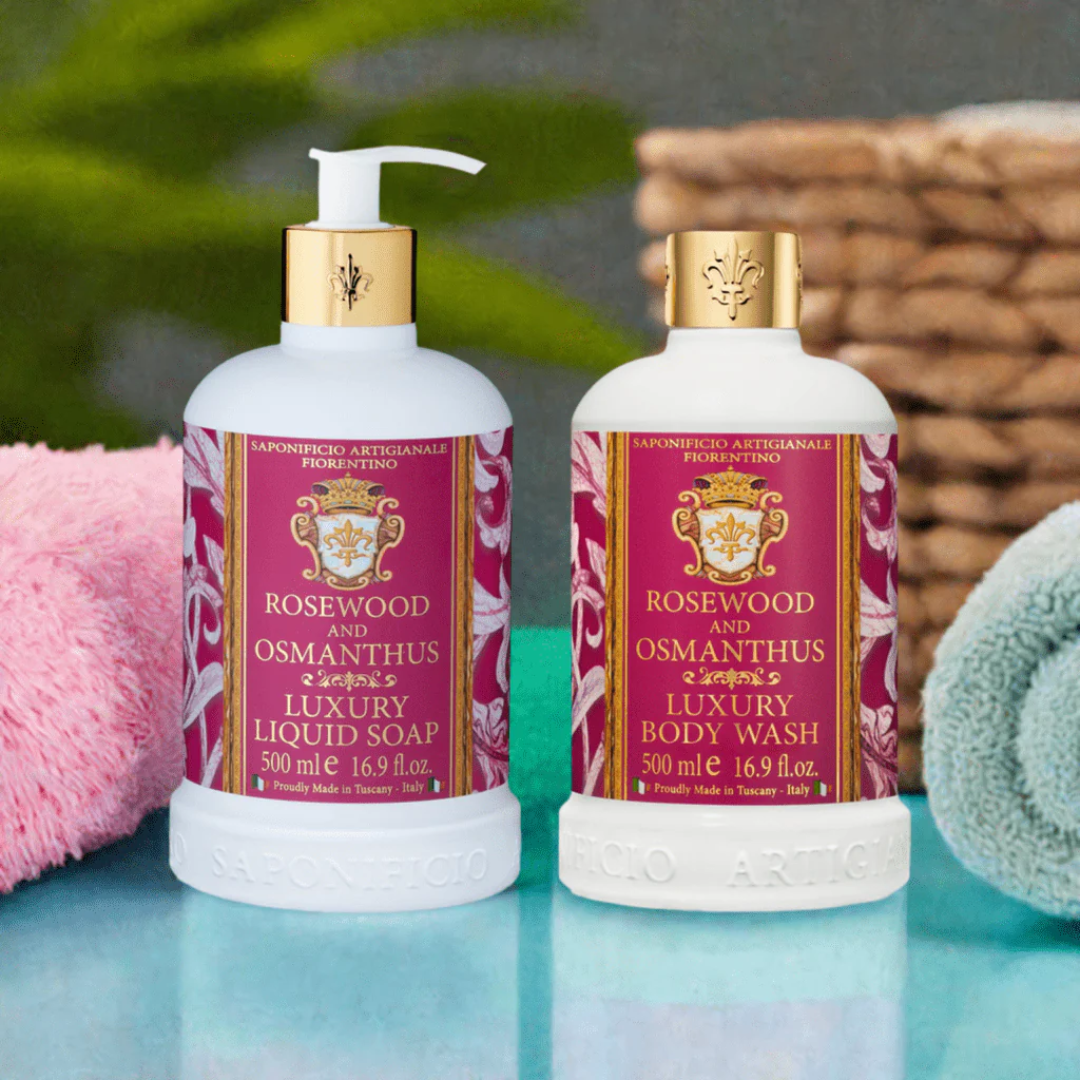 Body and Hand Wash Bundles - Saponificio Artigianale Fiorentino - Saponificio Artigianale Fiorentino Rosewood & Osmanthus Body & Hand Wash Set - The Gift Company
