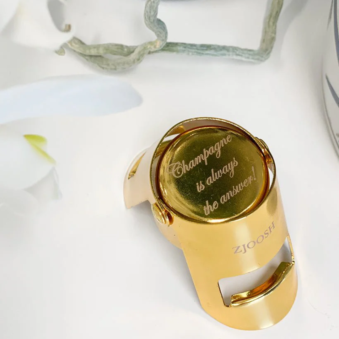 Bottle Stopper - Zjoosh - Zjoosh Champagne Stopper Gold - The Gift Company