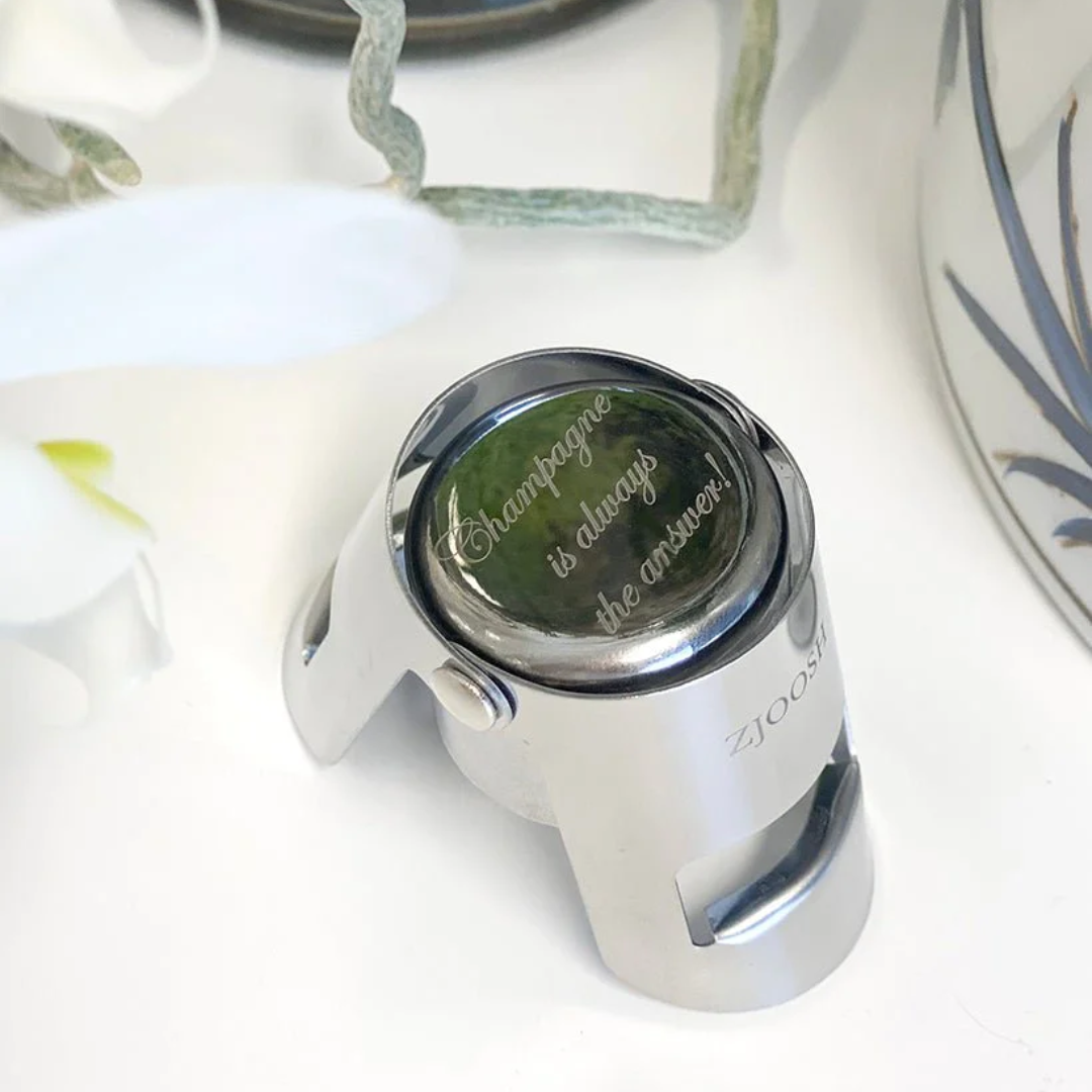 Bottle Stopper - Zjoosh - Zjoosh Champagne Stopper Steel - The Gift Company