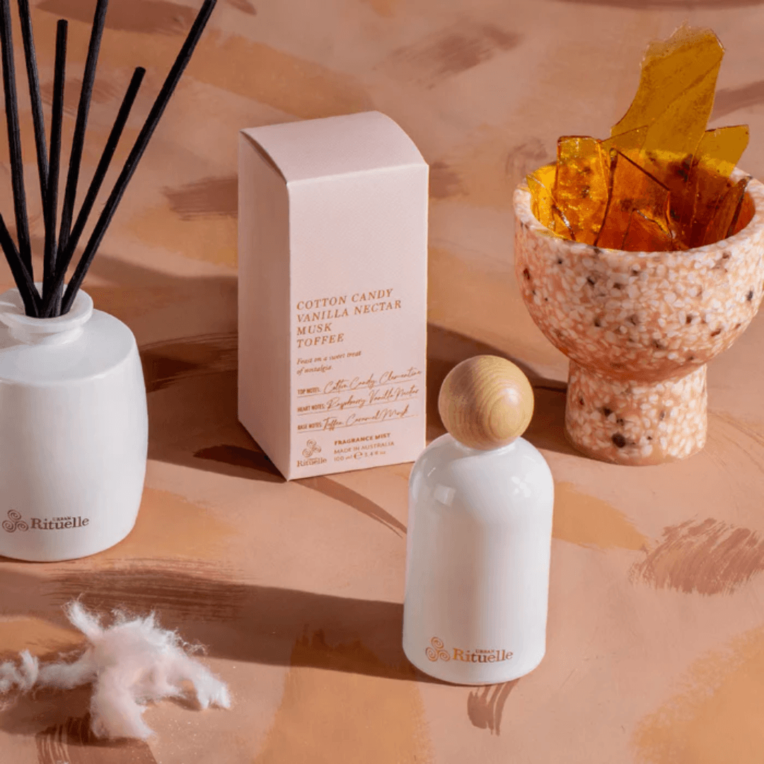 Bundle - Urban Rituelle - Urban Rituelle Cotton Candy, Vanilla Nectar, Musk, Toffee Bundle - Candle, Diffuser, Room & Body Mist (worth $130) - The Gift Company