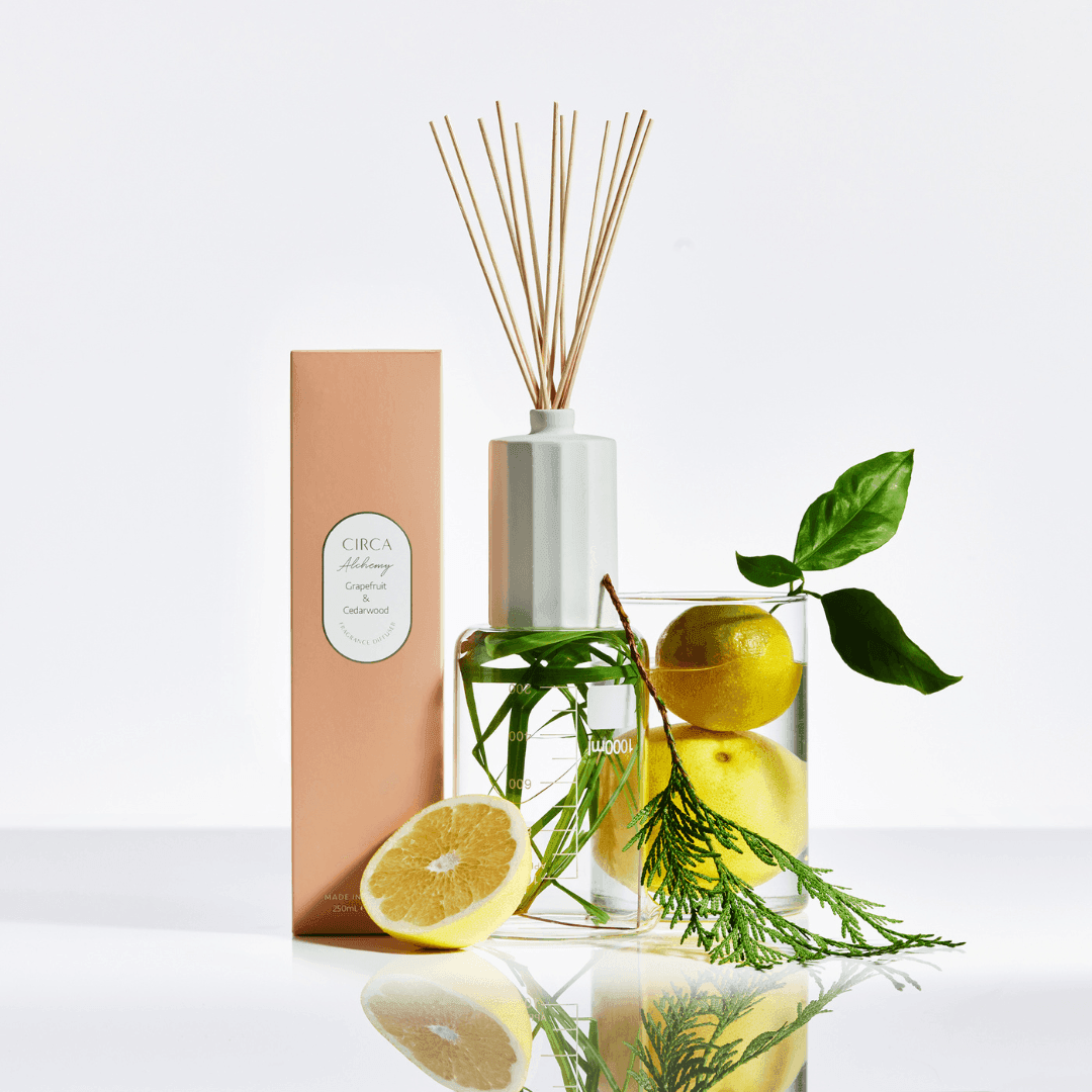 Candle & Diffuser Set - Circa - CIRCA Grapefruit & Cedarwood Candle & Diffuser Bundle (worth $100) - The Gift Company