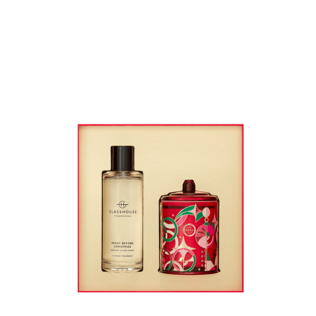 Candle & Room Spray - Glasshouse - Glasshouse Fragrances Night Before Christmas Candle & Room Spray Gift Set - The Gift Company