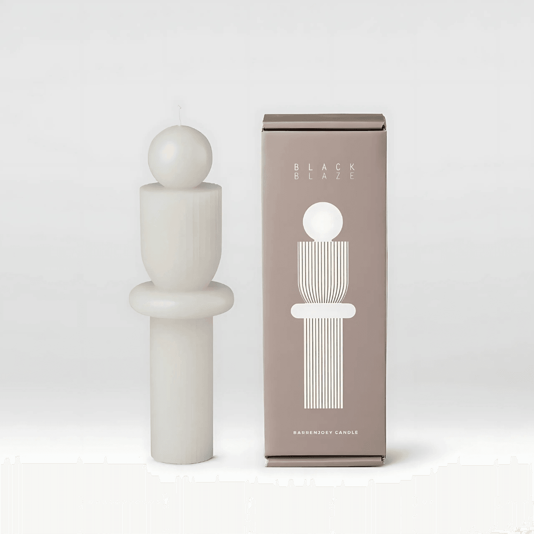 Candle - Black Blaze - Black Blaze Barrenjoey Candle White - The Gift Company