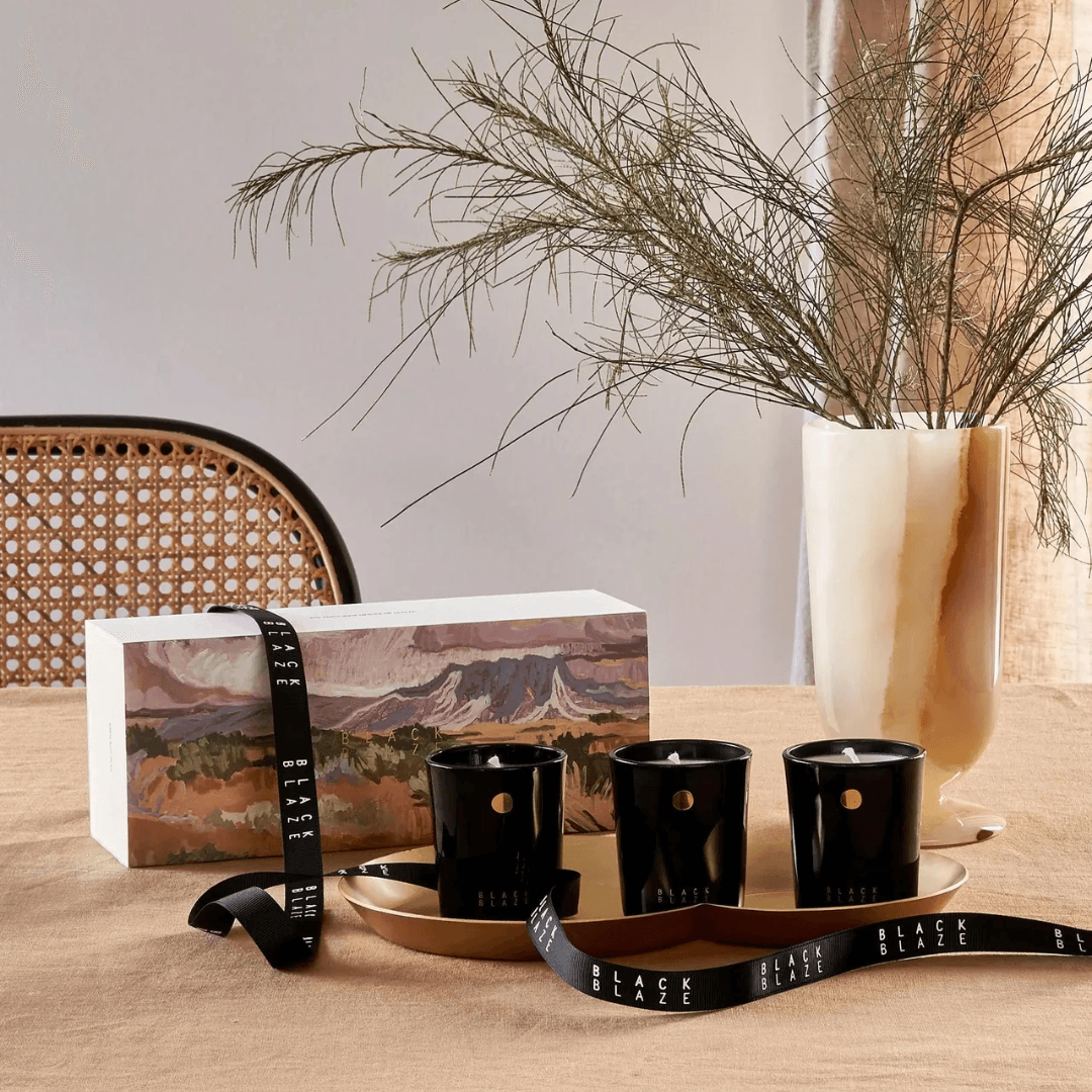 Candle - Black Blaze - Black Blaze The Great Outdoor Set 70gx3 - The Gift Company