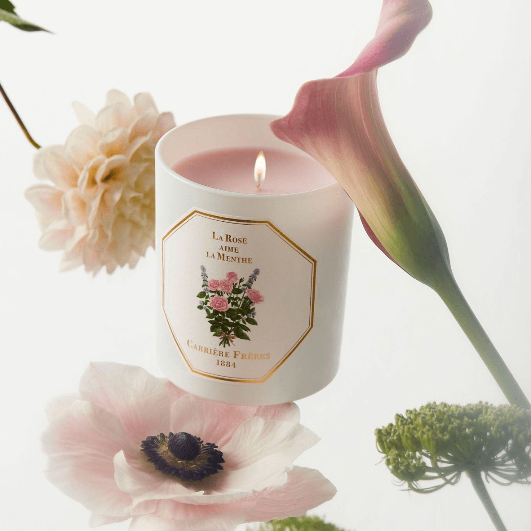Candle - Carriere Freres - Carrière Frères La Rose aime la Menthe Candle 185g - The Gift Company