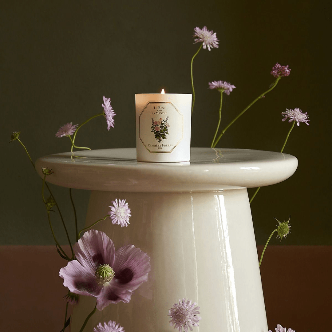 Candle - Carriere Freres - Carrière Frères La Rose aime la Menthe Candle 185g - The Gift Company