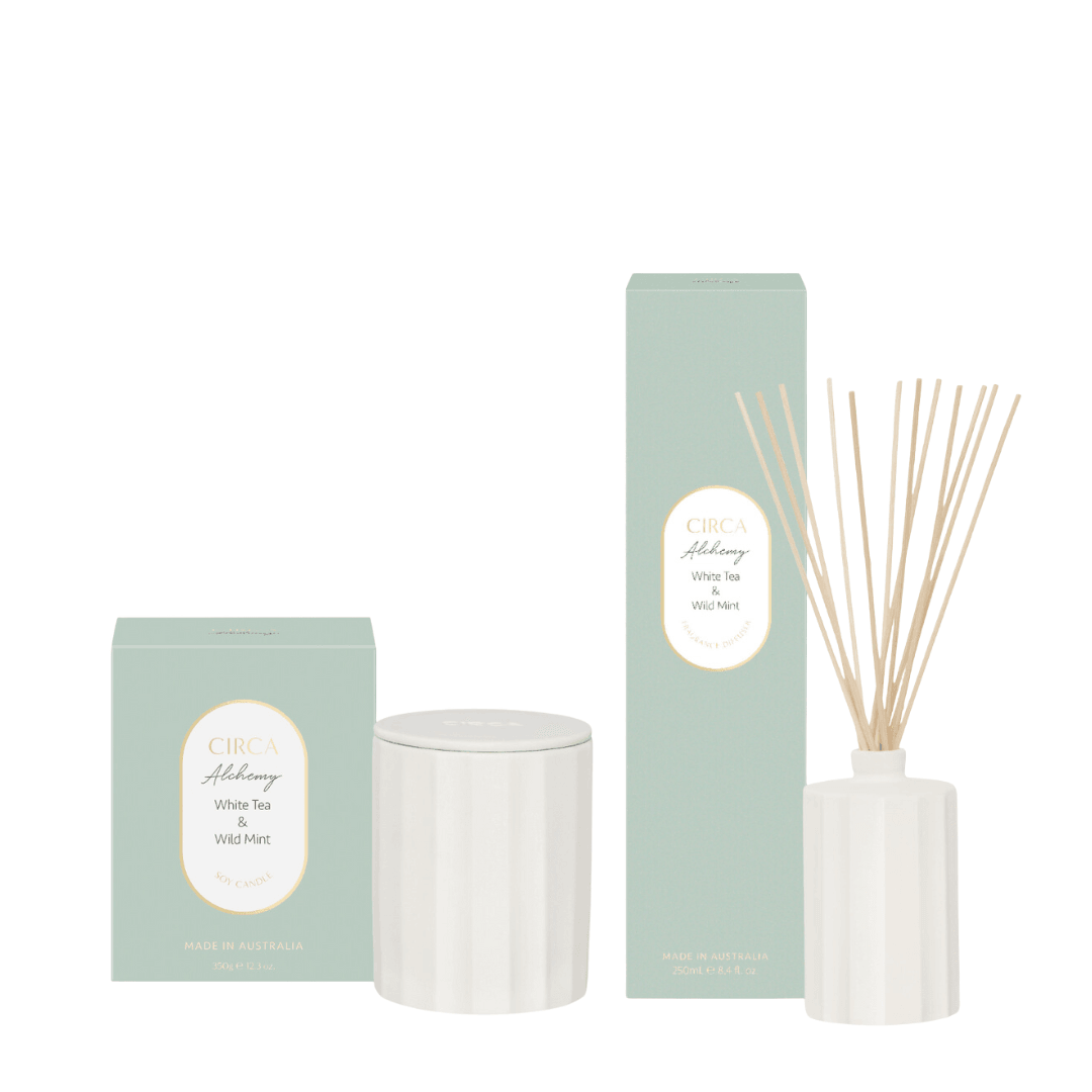 Candle - Circa - CIRCA White Tea & Wild Mint Candle & Diffuser Bundle (worth $100) - The Gift Company