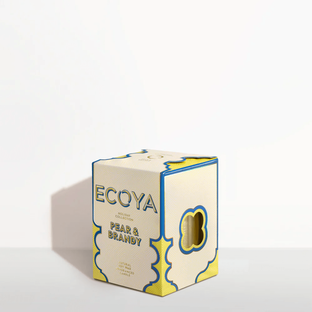 Candle - Ecoya - ECOYA Pear & Brandy Goldie Candle Holiday Collection 460g - The Gift Company