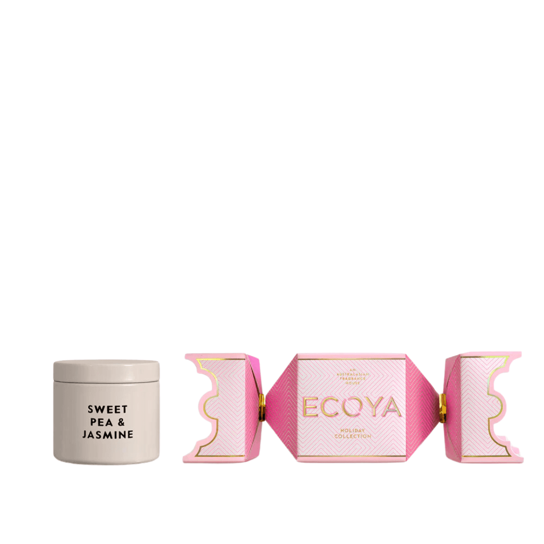 Candle - Ecoya - ECOYA Sweet Pea & Jasmine Tin Candle Bon Bon Holiday Collection 45g - The Gift Company