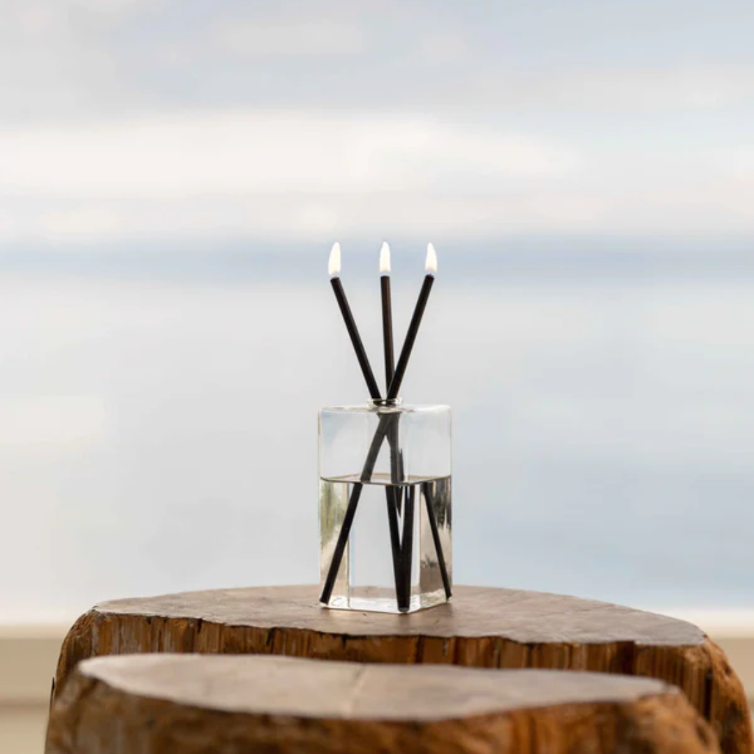 Candle - Everlasting Candle Co - Everlasting Candle Co Jervis Signature Set - Clear Vase & Black Candle Sticks - The Gift Company
