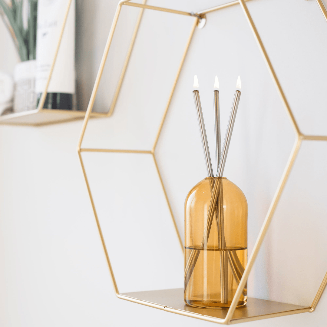Candle - Everlasting Candle Co - Everlasting Candle Co Wylie Signature Set - Golden Hour Vase & Silver Candle Sticks - The Gift Company