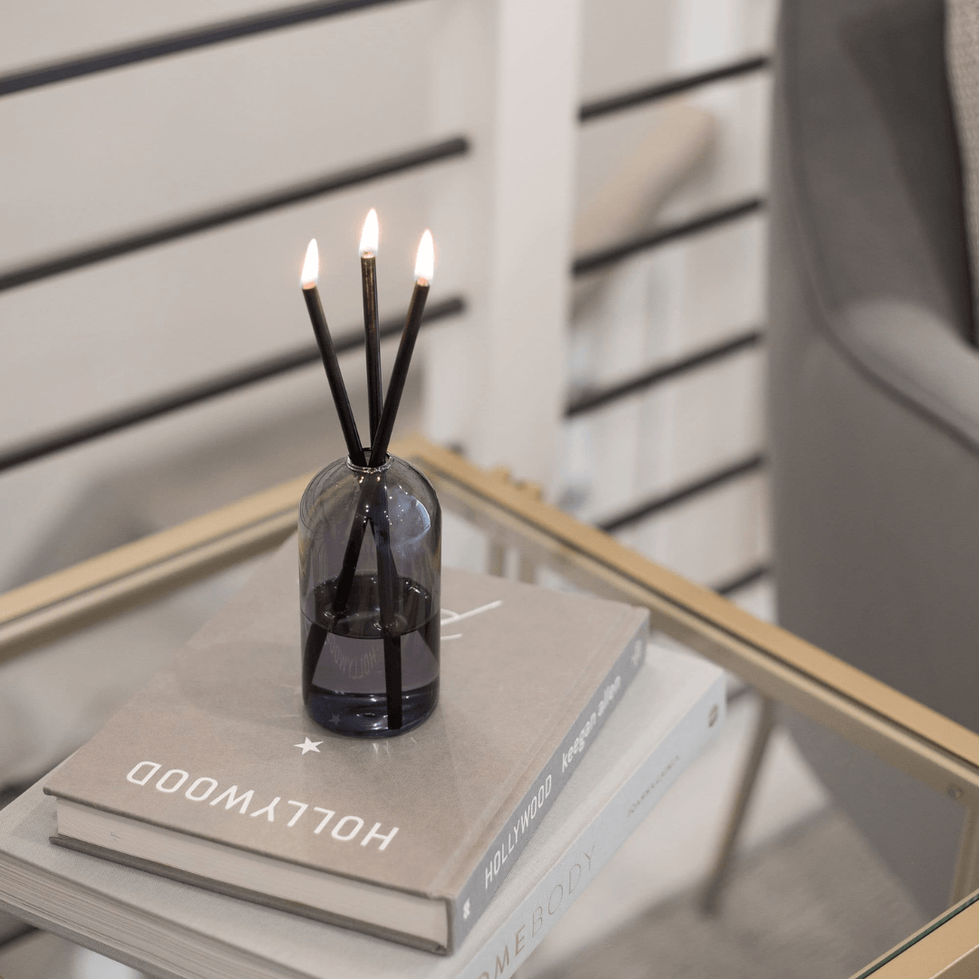 Candle - Everlasting Candle Co - Everlasting Candle Co Wylie Signature Set - Storm Vase & Black Candle Sticks - The Gift Company