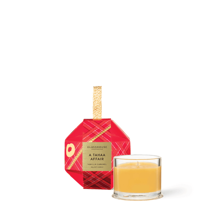 Candle - Glasshouse - Glasshouse Fragrances A Tahaa Affair Christmas Bauble Candle 30g - The Gift Company
