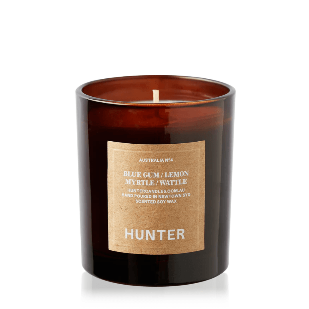 Candle - Hunter - Hunter Blue Gum, Lemon Myrtle, Wattle Soy Candle Australia - The Gift Company