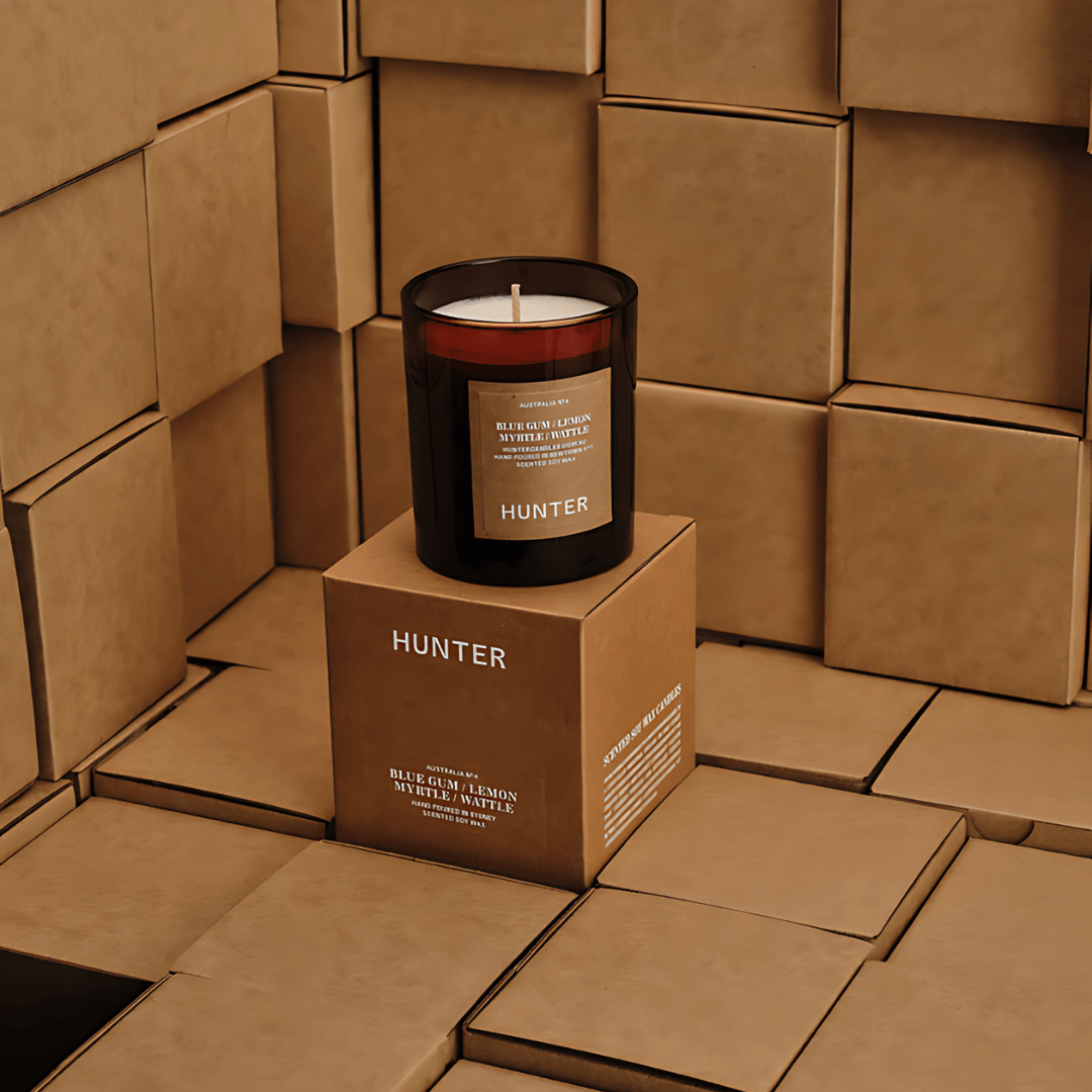 Candle - Hunter - Hunter Blue Gum, Lemon Myrtle, Wattle Soy Candle Australia - The Gift Company