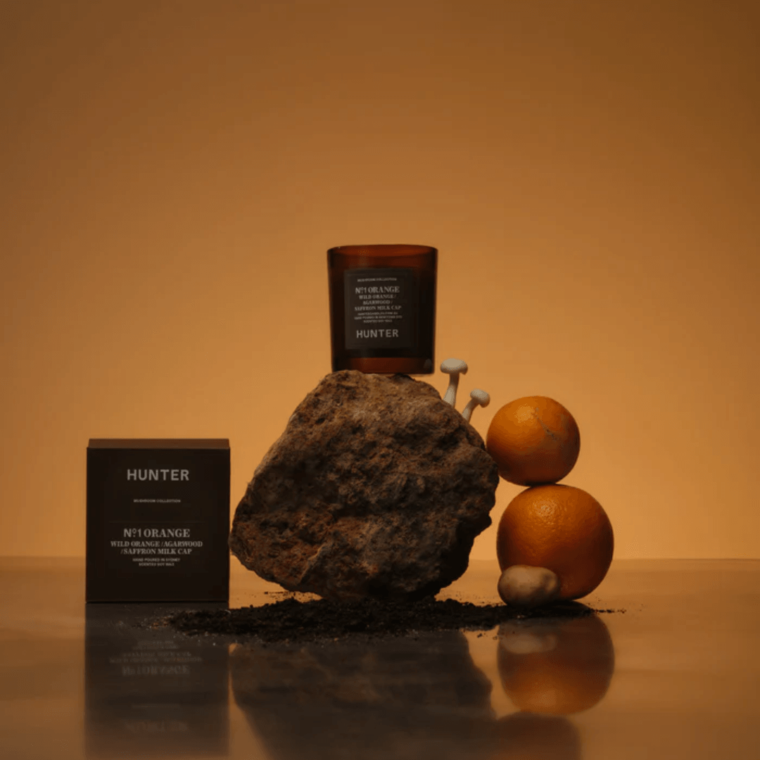 Candle - Hunter - Hunter No. 1 ORANGE, AGARWOOD & SAFFRON MILK CAP Soy Candle - The Gift Company