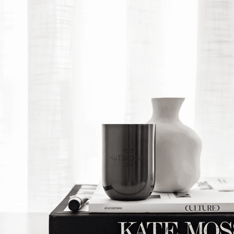 Candle - Hutwoods - Wood Sage & Sea Salt Brushed Black Vessel - The Gift Company