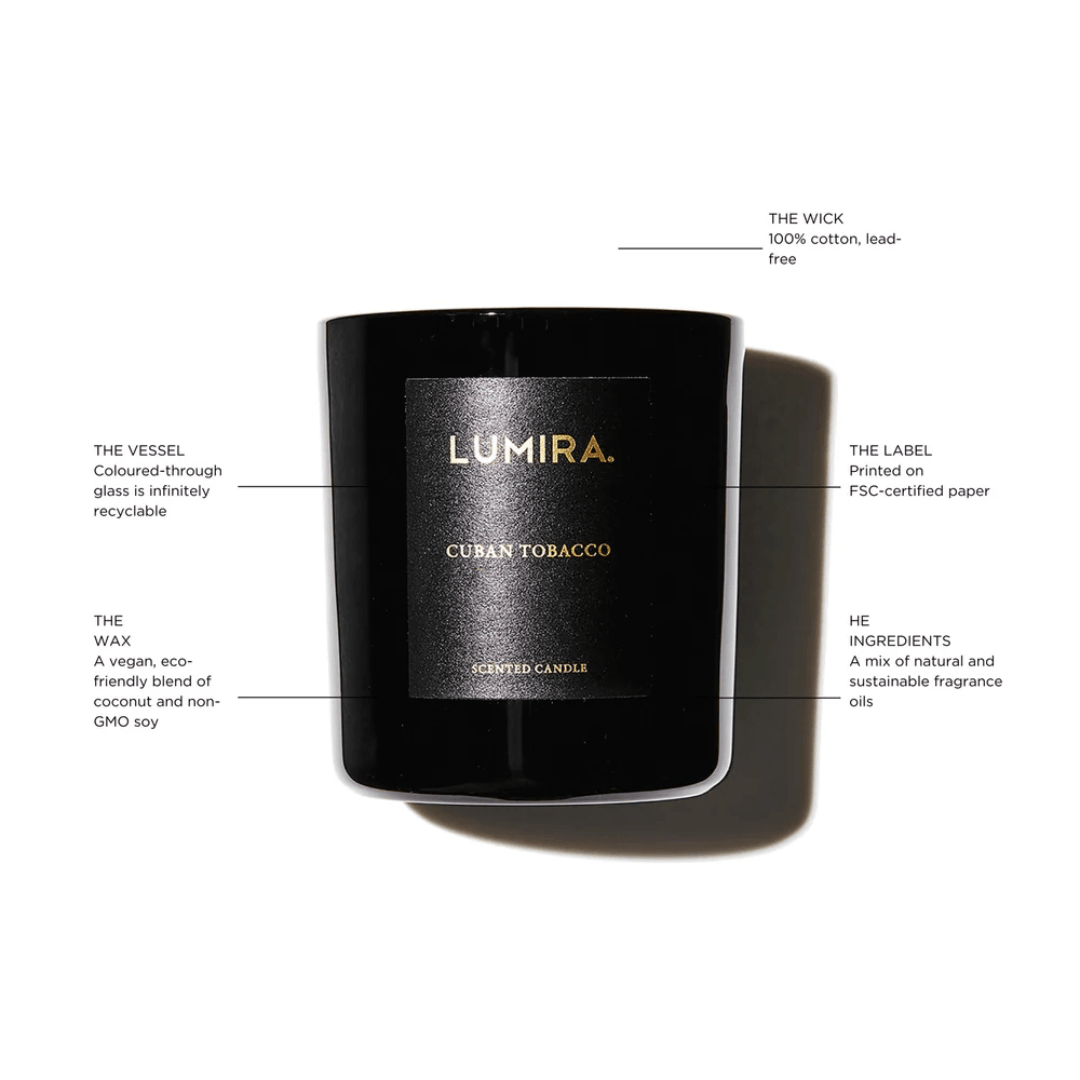Candle - Lumira - Lumira Cuban Tobacco Candle 300g - The Gift Company