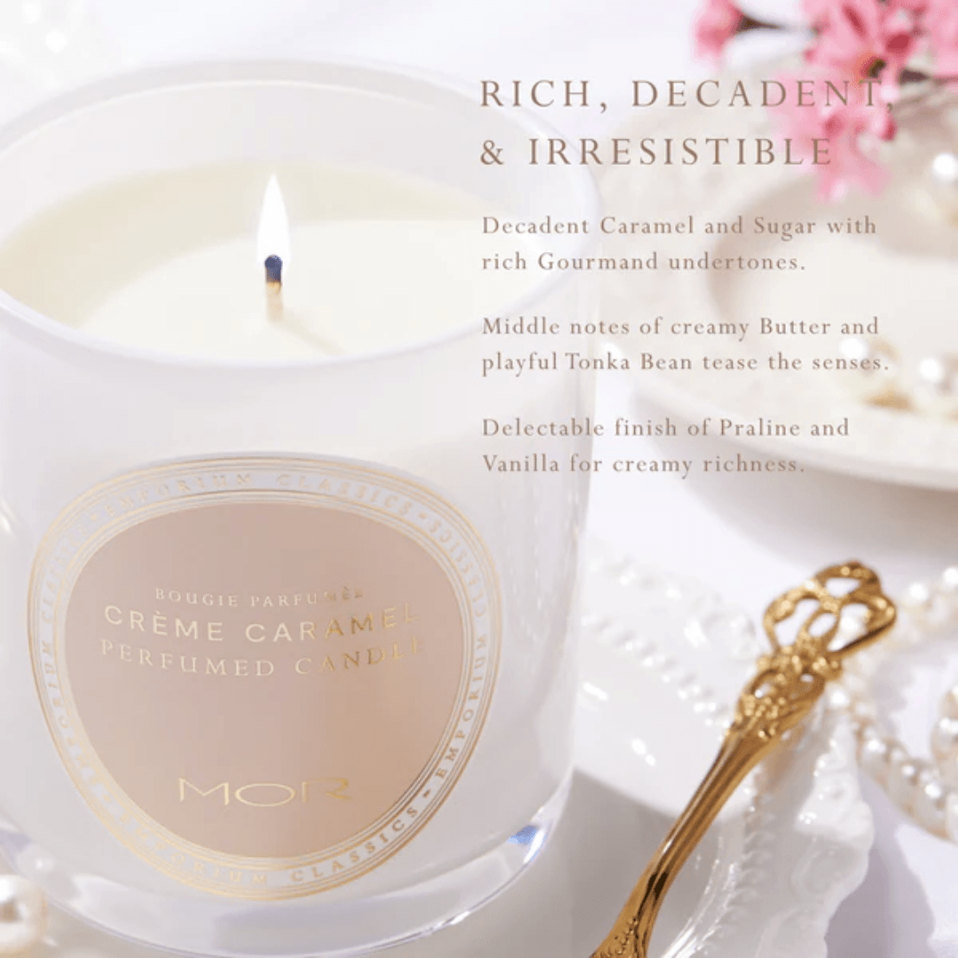 Candle - Mor Boutique - MOR Emporium Classics Blanc Crème Caramel Perfumed Candle - The Gift Company