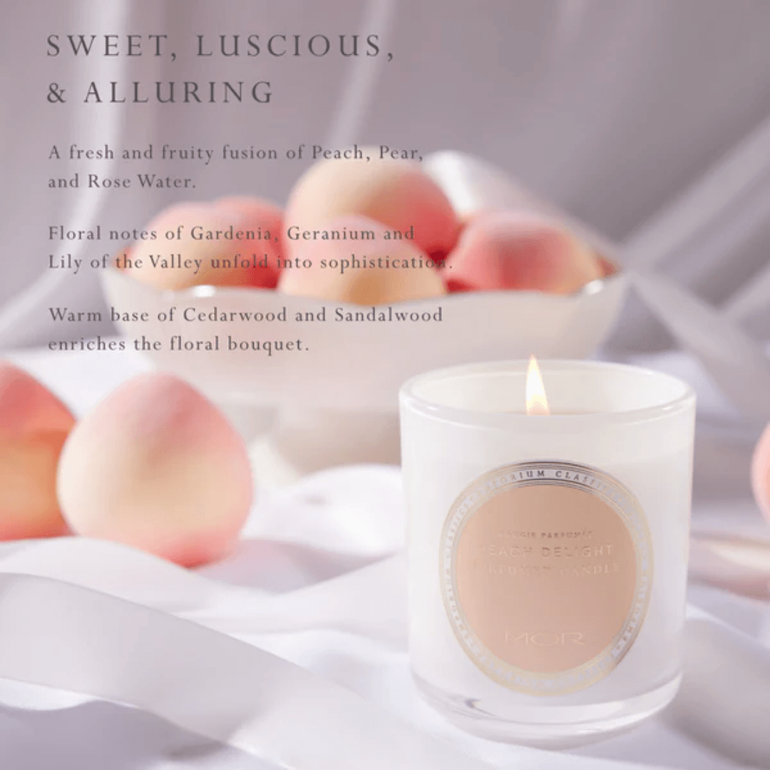 Candle - Mor Boutique - MOR Emporium Classics Blanc Peach Delight Perfumed Candle - The Gift Company