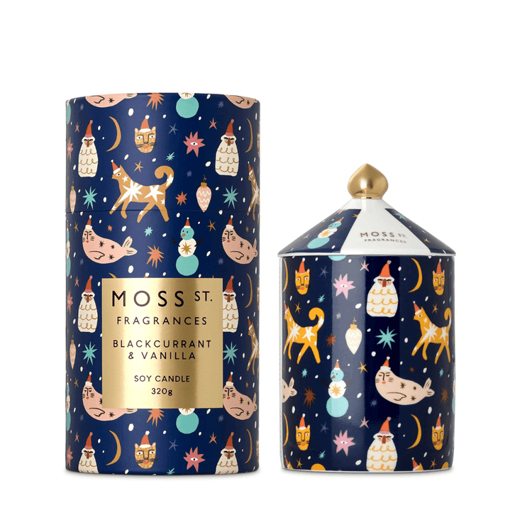 Candle - Moss St Ceramics - MOSS ST Ceramics Blackcurrant & Vanilla Soy Candle 320g - The Gift Company