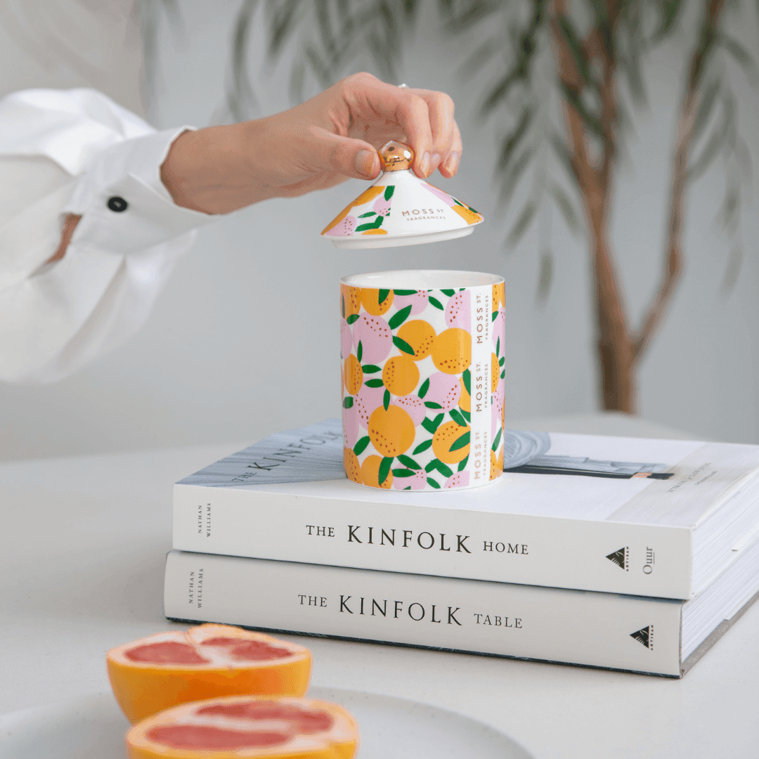 Candle - Moss St Ceramics - MOSS ST Ceramics Blood Orange Soy Candle 320g - The Gift Company