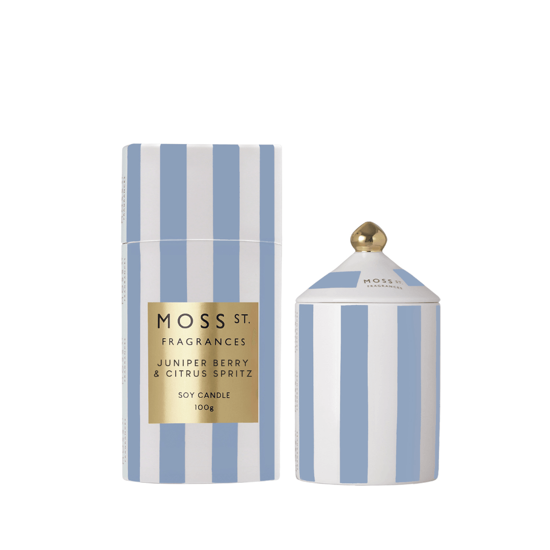 Candle - Moss St Ceramics - MOSS ST Juniper Berry & Citrus Spritz Ceramic Candle 100g - The Gift Company