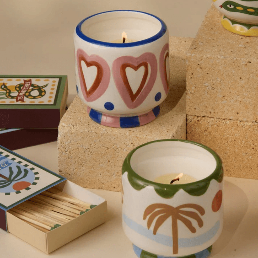Candle - Paddywax - Paddywax Adopo Hearts Ceramic Candle - Rosewood Vanilla 226g - The Gift Company