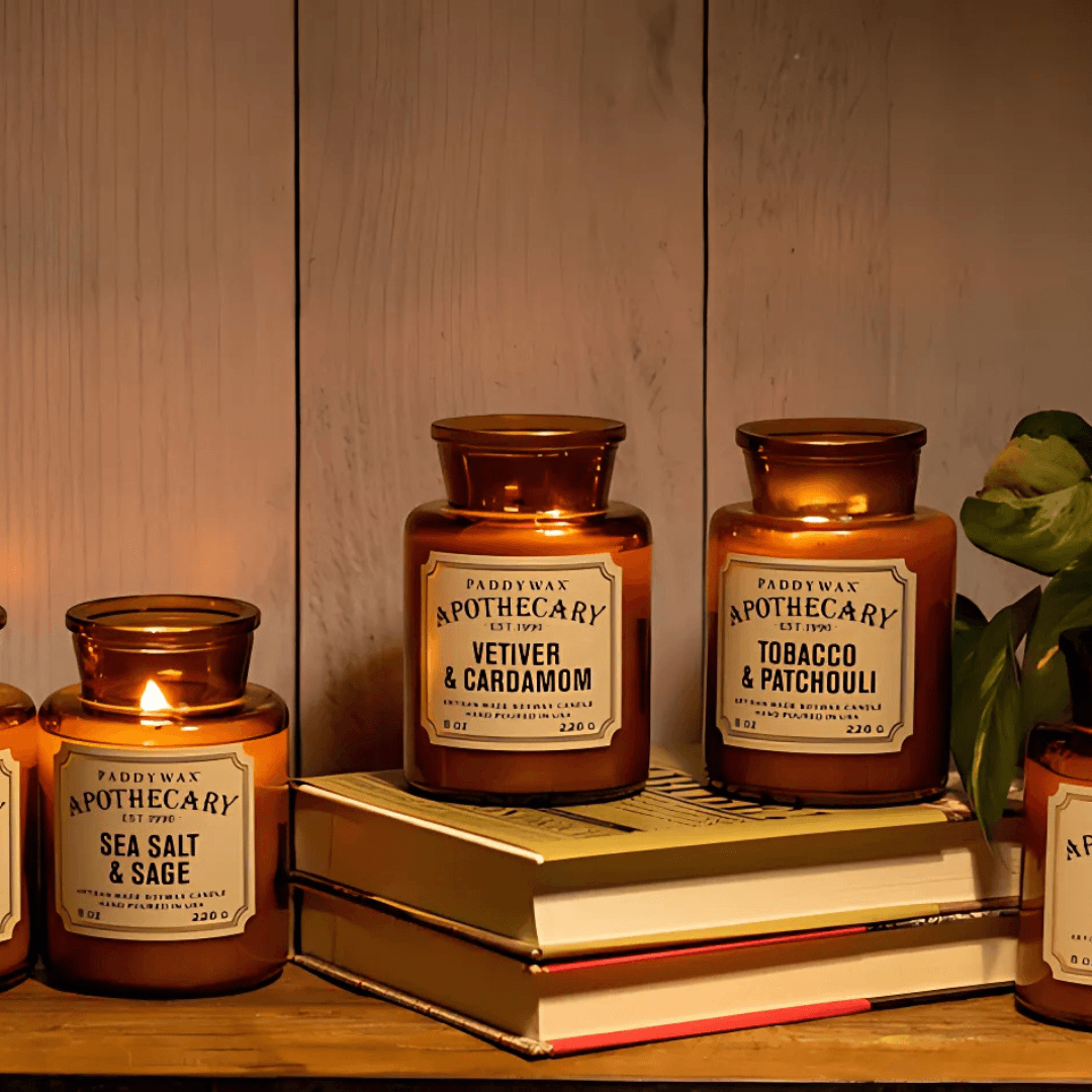 Candle - Paddywax - Paddywax Apothecary Glass Candle Persimmon Chestnut 8oz - The Gift Company