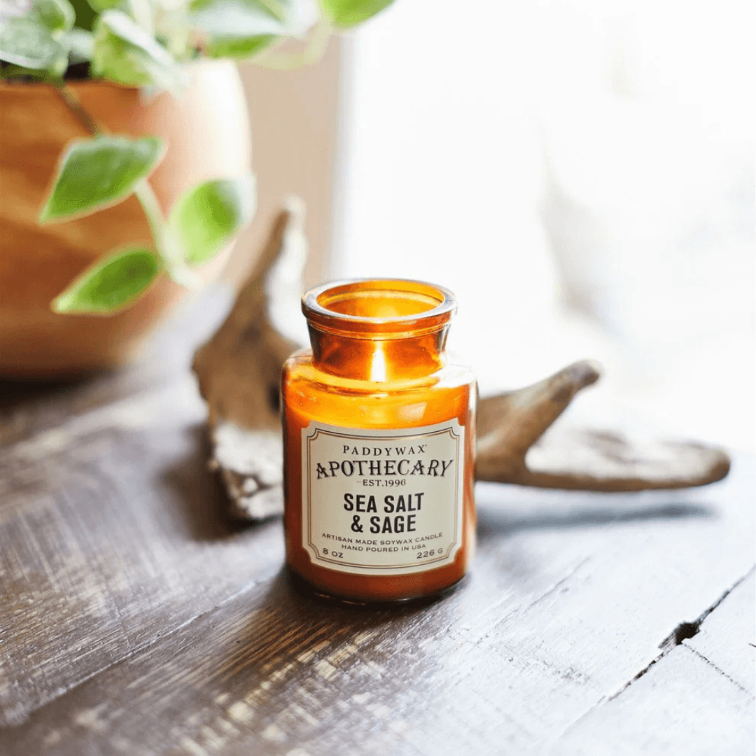 Candle - Paddywax - Paddywax Apothecary Glass Candle Sea Salt & Sage 226g - The Gift Company