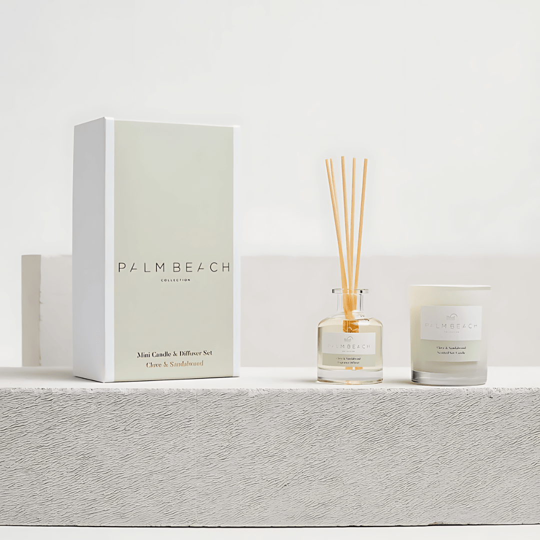 Candle - Palm Beach - Palm Beach Clove & Sandalwood Mini Candle & Diffuser - The Gift Company