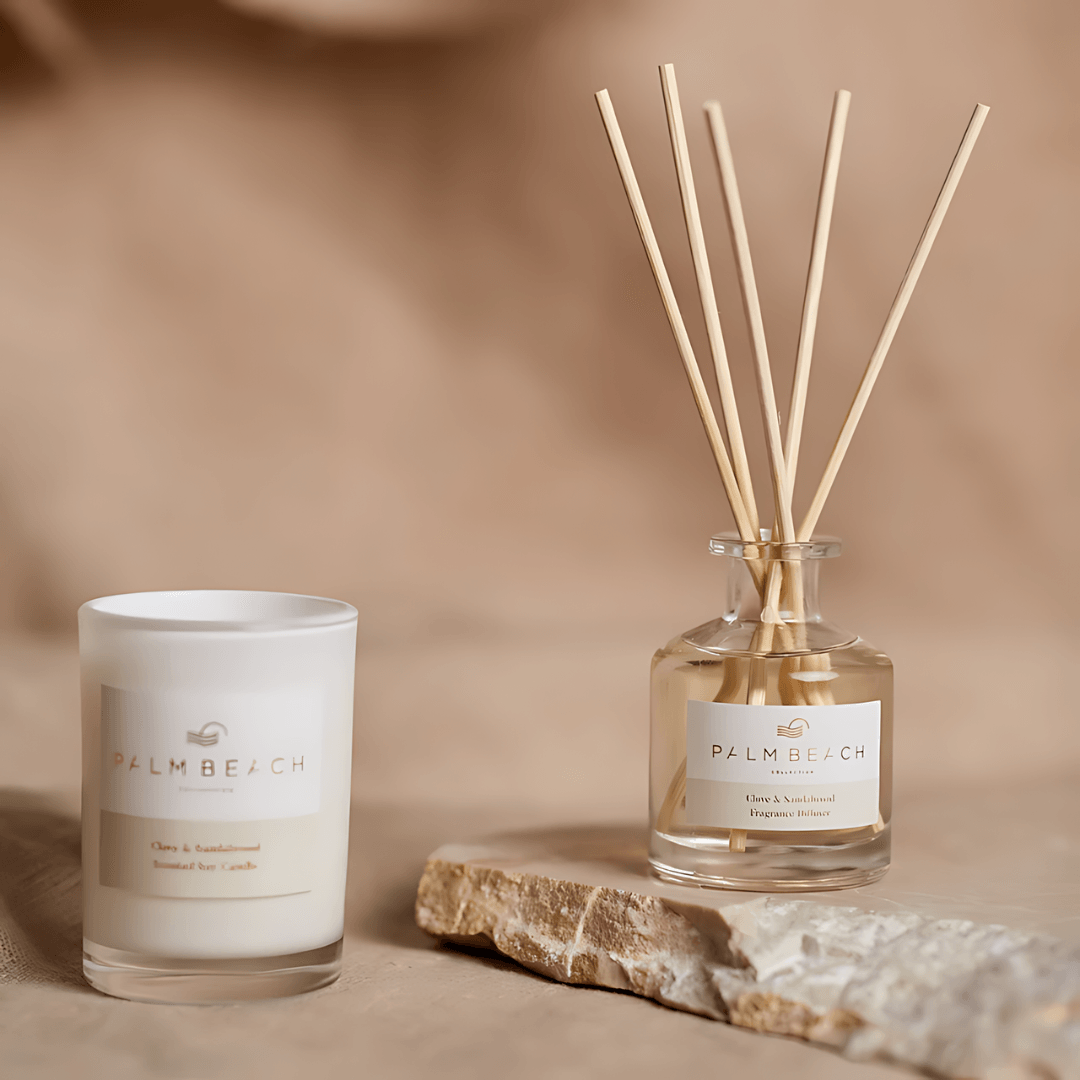 Candle - Palm Beach - Palm Beach Clove & Sandalwood Mini Candle & Diffuser - The Gift Company