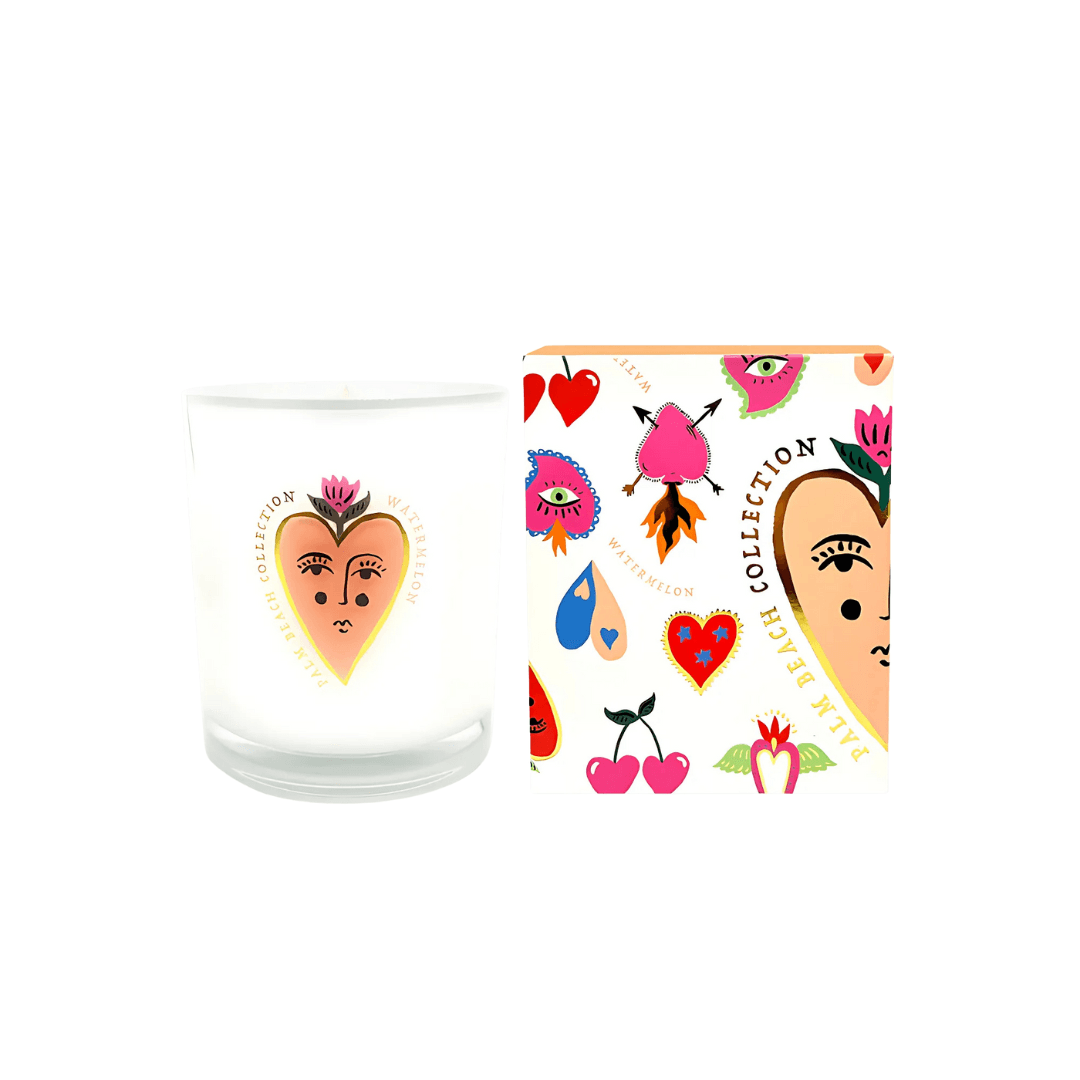 Candle - Palm Beach - Palm Beach Queen Of Hearts Candle Watermelon 350g - The Gift Company