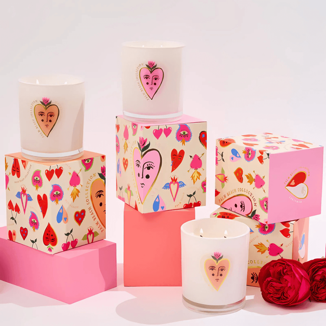 Candle - Palm Beach - Palm Beach Queen Of Hearts Candle Watermelon 350g - The Gift Company