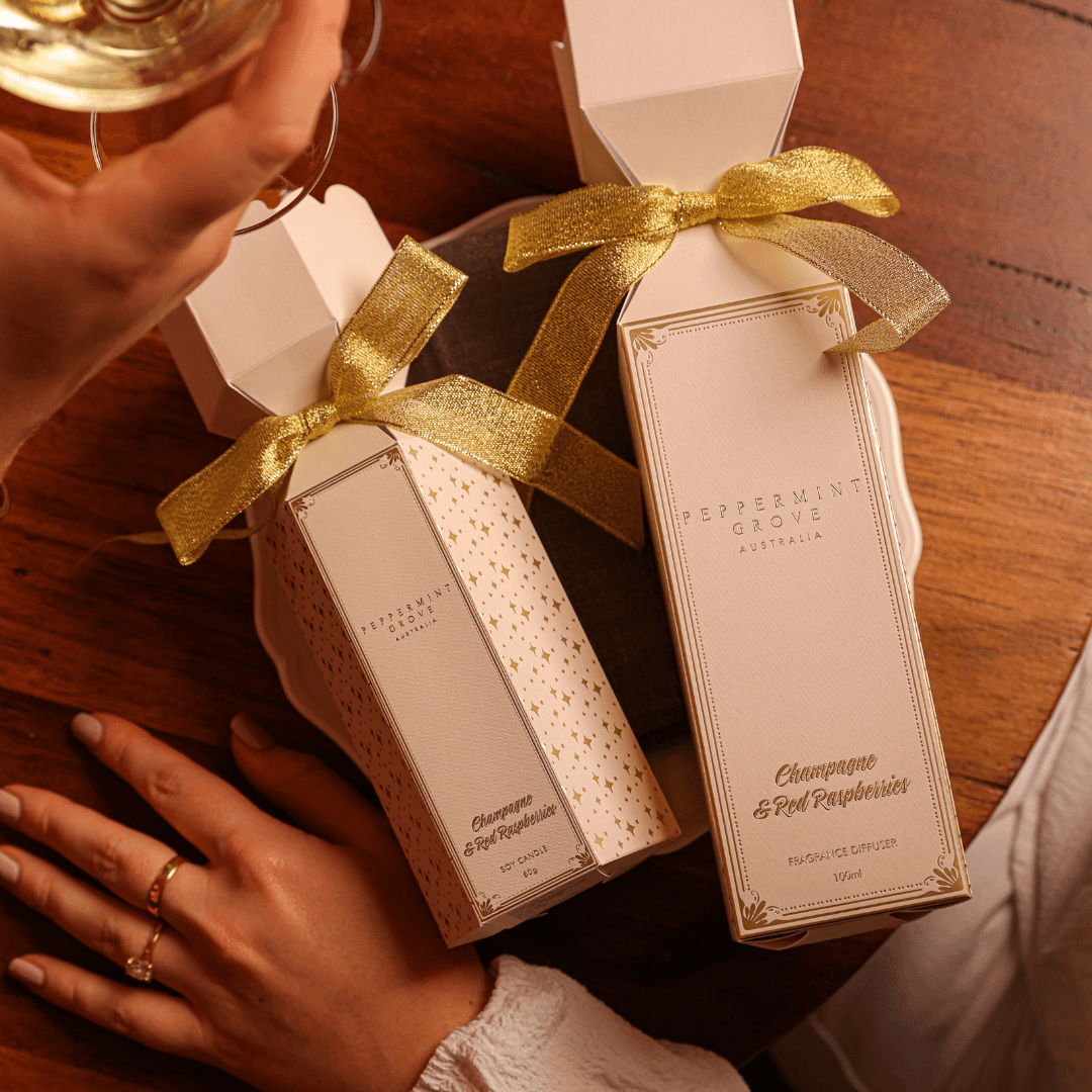 Candle - Peppermint Grove - Peppermint Grove Champagne & Red Raspberries Mini Candle Bon-Bon 60g - The Gift Company