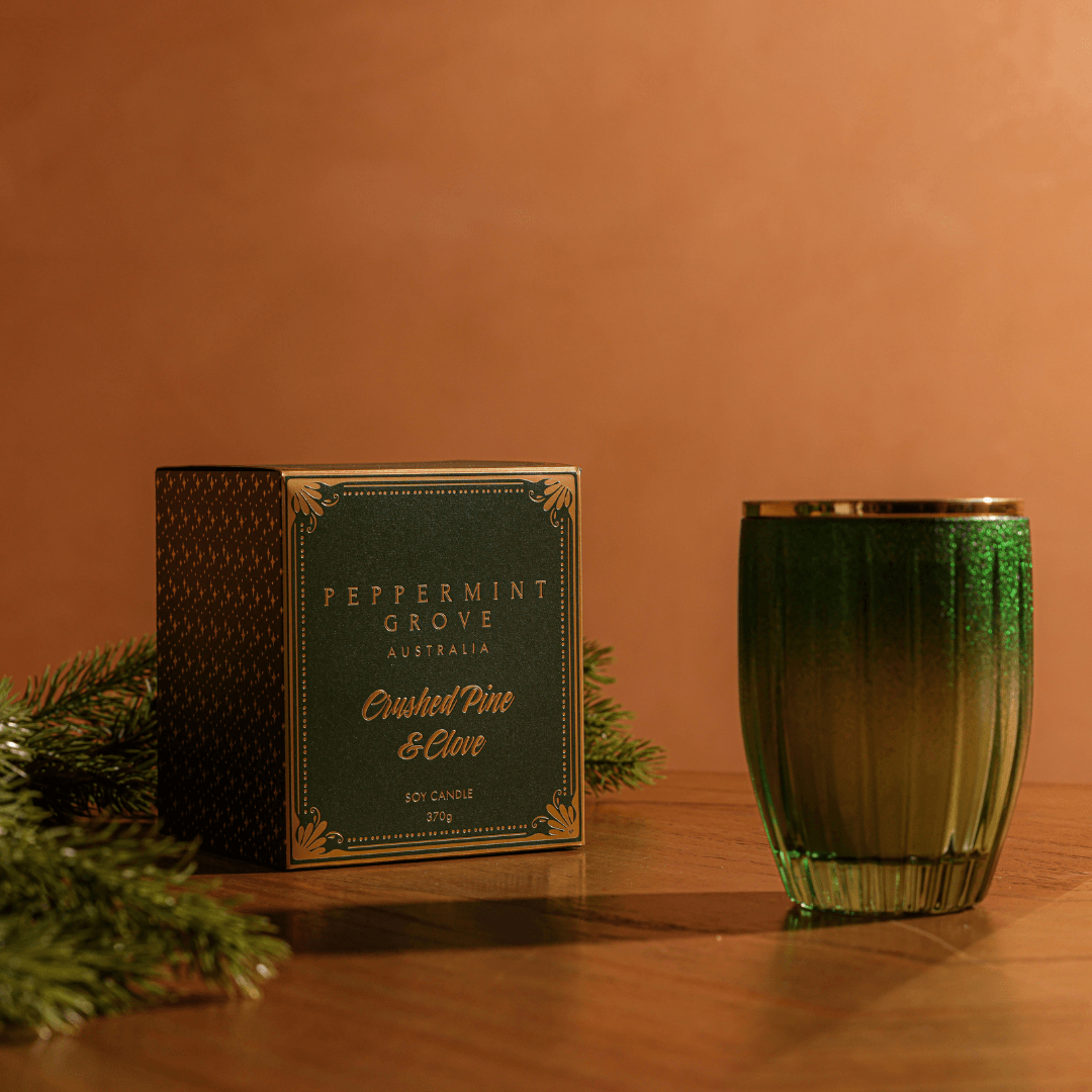 Candle - Peppermint Grove - Peppermint Grove Crushed Pine & Clove Soy Candle 370g - The Gift Company