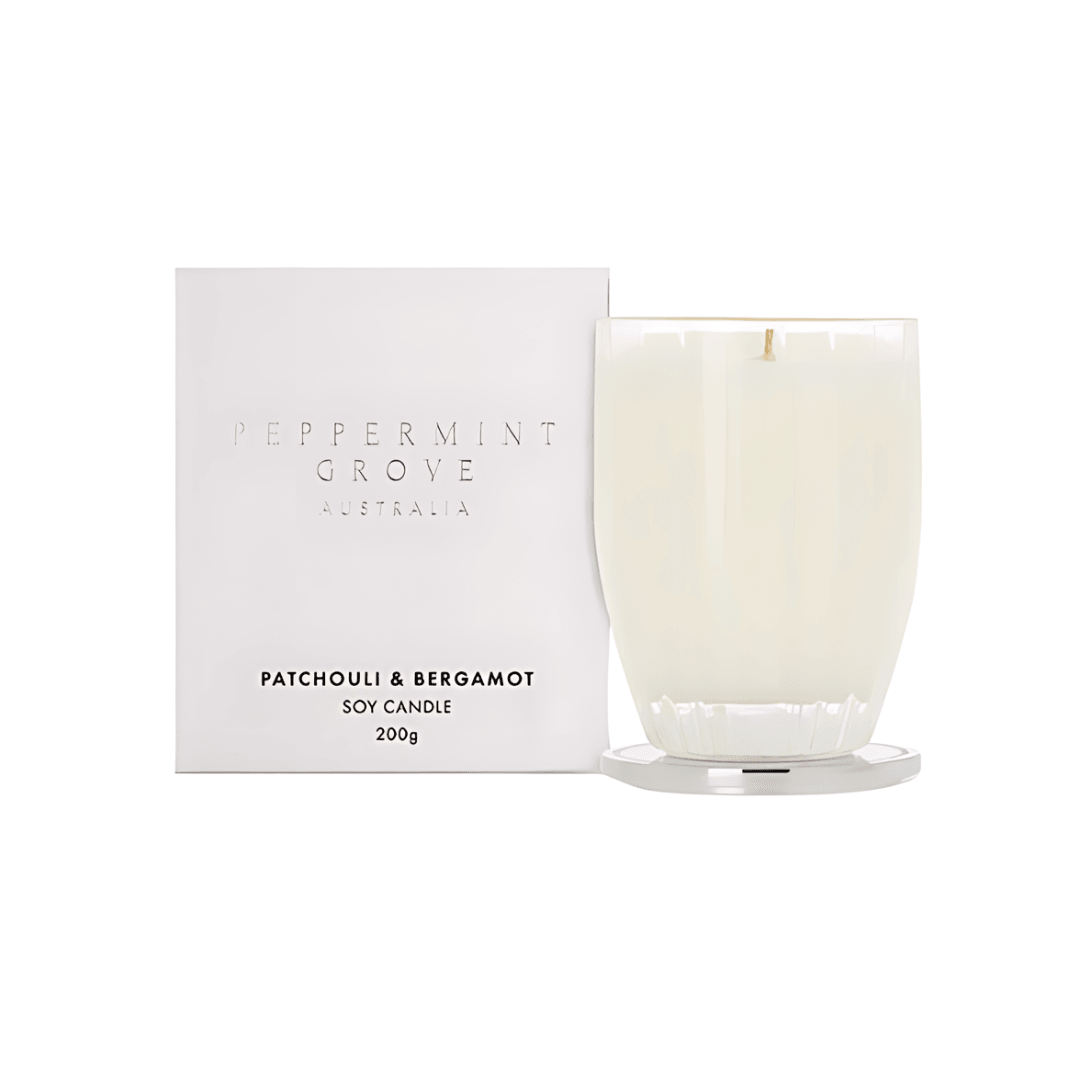 Candle - Peppermint Grove - Peppermint Grove Patchouli & Bergamot Soy Candle 200g - The Gift Company