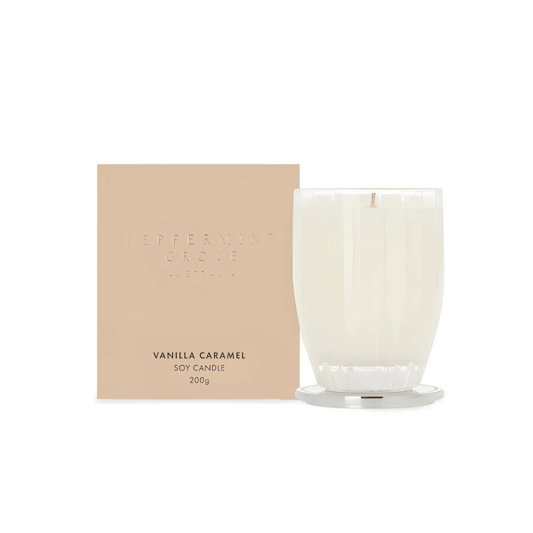 Candle - Peppermint Grove - Peppermint Grove Vanilla Caramel Soy Candle 200g - The Gift Company