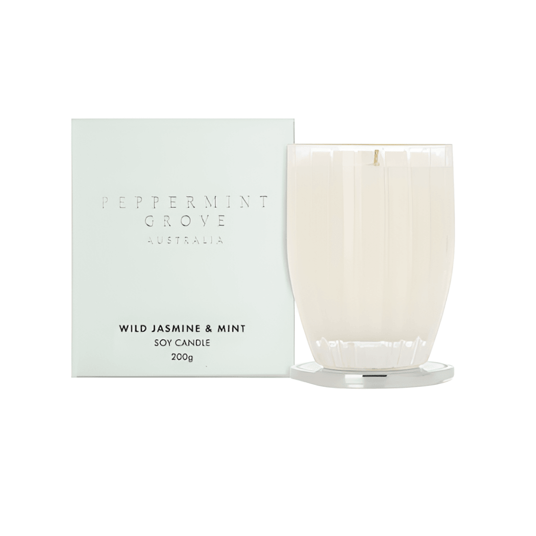 Candle - Peppermint Grove - Peppermint Grove Wild Jasmine & Mint Soy Candle 200g - The Gift Company