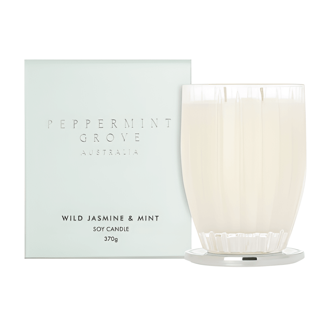Candle - Peppermint Grove - Peppermint Grove Wild Jasmine & Mint Soy Candle 370g - The Gift Company