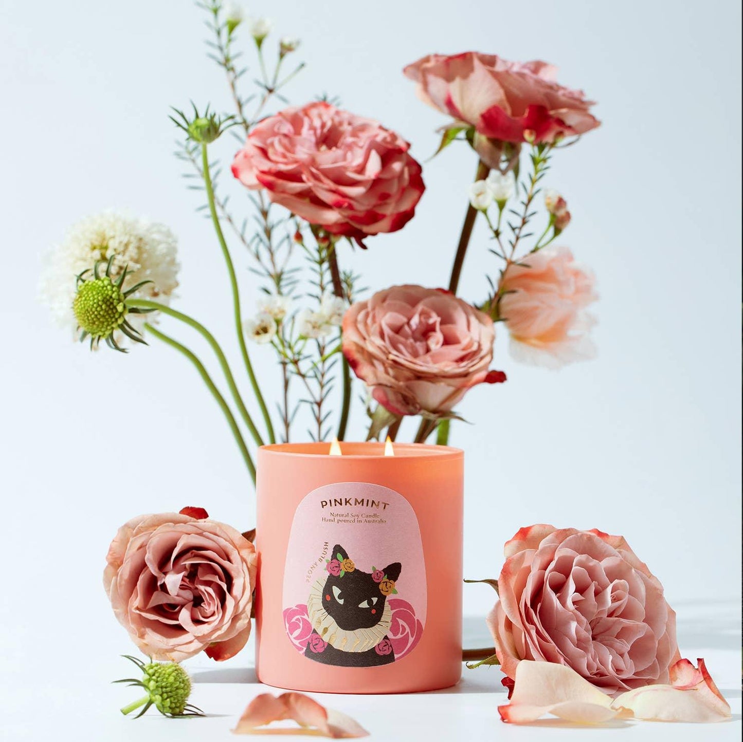 Candle - Pinkmint Candle - Pinkmint Candle Peony Blush Double Wick Soy Candle - The Gift Company