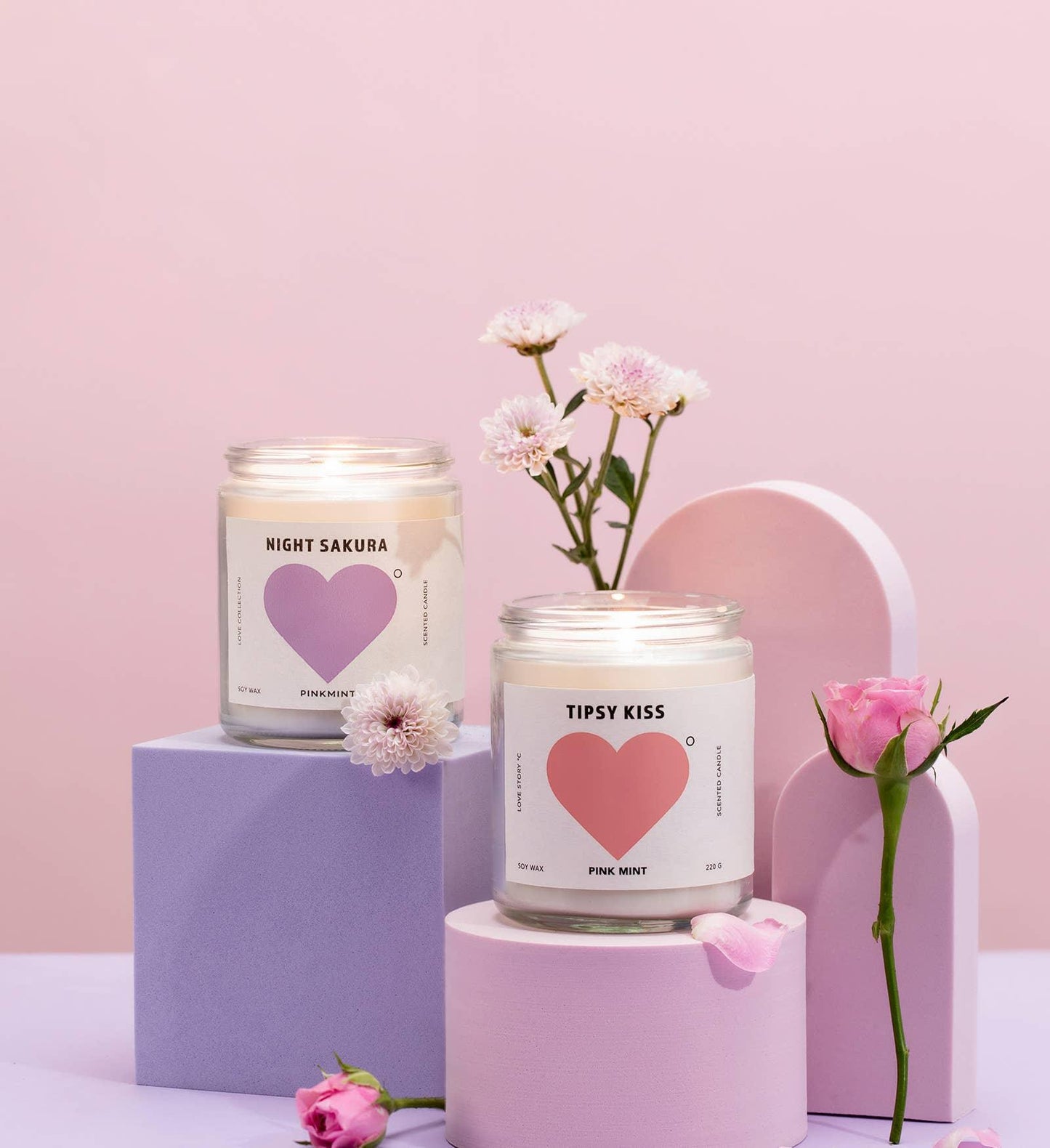 Candle - Pinkmint Candle - Pinkmint Candle Tipsy Kiss Soy Candle 220g - The Gift Company