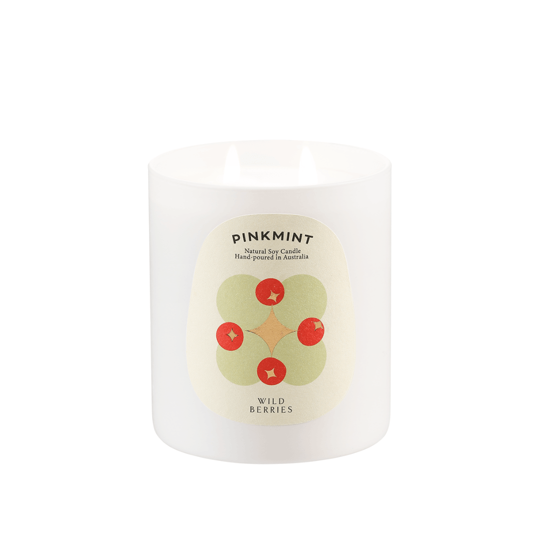 Candle - Pinkmint Candle - Pinkmint Candle Wild Berries Double Wick Soy Candle 470g - The Gift Company